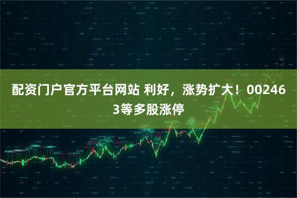 配资门户官方平台网站 利好，涨势扩大！002463等多股涨停