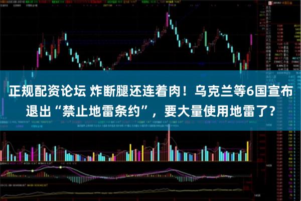 正规配资论坛 炸断腿还连着肉！乌克兰等6国宣布退出“禁止地雷条约”，要大量使用地雷了？