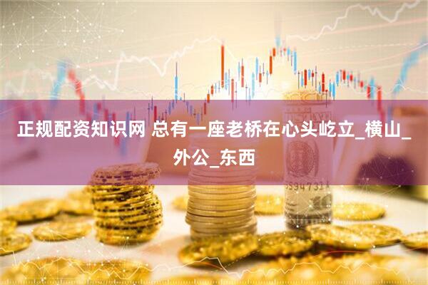正规配资知识网 总有一座老桥在心头屹立_横山_外公_东西