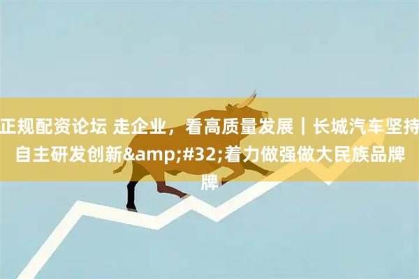 正规配资论坛 走企业，看高质量发展｜长城汽车坚持自主研发创新&#32;着力做强做大民族品牌