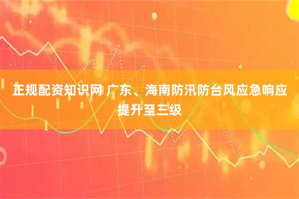 正规配资知识网 广东、海南防汛防台风应急响应提升至三级